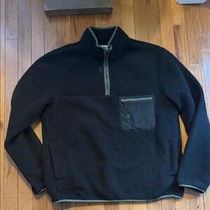 Everlane Womens Black Zip-Up Sweater fleece